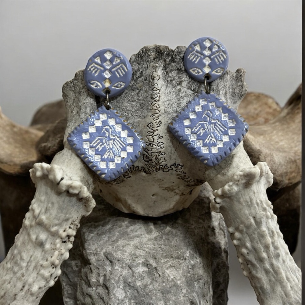 Handmade Thunderbird Drop Earrings